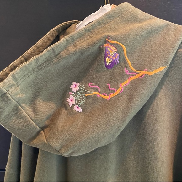 Army green adidas hoodie - Picture 4 of 8